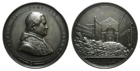 Papal, Pio IX (1846-1878). Æ Medal 1858 (50mm), by G. Cerbara and Giuseppe Girometti. PIVS IX PONTIFEX MAXIMVS, Bust r. R/ BASILIC S PAVLI EX INCENDIO...