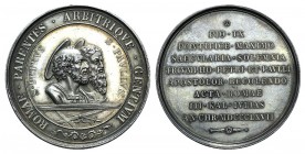 Papal, Pio IX (1846-1878). AR Medal 1867 (58mm, 49.60g, 12h), opus anonymous. ROMAE PARENTES ARBITRIQVE GENTIVM, Jugate busts of St. Peter and St. Pau...