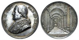 Papal, Pio IX (1846-1878). AR Medal 1868 (43.5mm, 34.05g, 12h), opus G. Bianchi. PIVS IX PONT MAX AN XXIII, Bust l. R/ PORTICVS DOM PONT IN VAT EXCVLT...