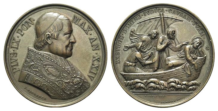 Papal, Pio IX (1846-1878). Æ Extraordinary Medal 1869 (47mm, 36.88g, 12h), opus ...