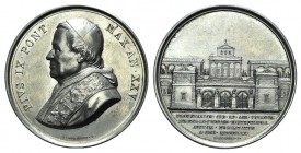 Papal, Pio IX (1846-1878). AR Medal 1870 (44mm, 33.80g, 12h), opus G. Bianchi. PIVS IX PONT MAX AN XXV, Bust l. R/ COEMETERIVM VRB AD AGR VERANVM INSI...