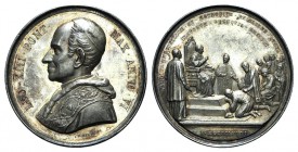 Papal, Leone XIII (1878-1903). AR Medal 1883 (37mm, 35.80g, 12h), opus F. Bianchi. LEO XIII PONT MAX ANNO VI, Bust l. R/ PVBLICA IN CVRILLVM ET METHOD...