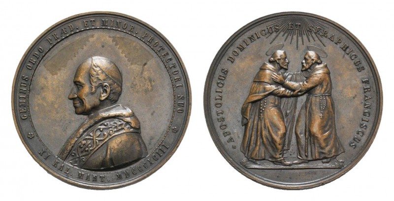 Papal, Leone XIII (1878-1903). Æ Medal 1893 (55mm, 67.49g, 12h), opus G. Giani. ...