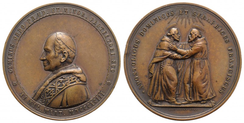 Papal, Leone XIII (1878-1903). Æ Medal 1893 (49mm, 71.80g), opus: G. Giani. GEMI...