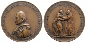 Papal, Leone XIII (1878-1903). Æ Medal 1893 (49mm, 71.80g), opus: G. Giani. GEMINUS ORDO PRAED ET MINOR PROTECTORI SUO XI KAL MART MDCCCXCIII, Bust l....