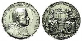 Papal, Pio X (1903-1914). White metal Medal 1953 (40mm, 28.23g, 12h), opus Emilio Monti. Musica Sacra. CM 158. EF