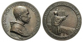 Papal, Pio XII (1938-1958). Æ Medal 1948 (44mm, 34.33g, 12h), opus A. Mistruzzi. Contro le nuove dottrine sociali. Bart. E948. Good EF