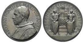 Papal, Pio XII (1939-1958). Æ Medal 1949 (44mm, 34.53g, 12h), opus A. Mistruzzi. Difesa della Fede Cattolica. Bart. E 949. EF