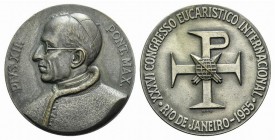 Papal, Pio XII (1939-1958). Silvered Æ Medal 1955 (50mm, 51.16g, 12h), opus I. Montini. CM 239. Near EF
