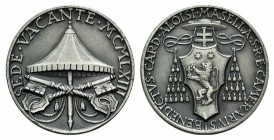 Papal, Sede Vacante 1963. AR Medal (39mm, 26.70g, 12h), issued by Cardinal Camerlengo Benedetto Aloisi-Masella. Boccia 124. Near FDC