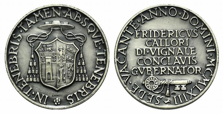 Papal, Sede Vacante 1963. AR Medal (32mm, 16.20g, 12h), issued by the Governor o...