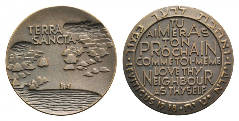 Papal, Paolo VI (1963-1978). Æ Medal 1964 (60mm, 94.78g, 12h). Visit to Holy Lan...