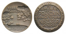 Papal, Paolo VI (1963-1978). Æ Medal 1964 (60mm, 94.78g, 12h). Visit to Holy Land. Macri-Marinelli 800; Calò 33. EF
