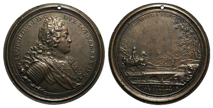 France, Leopold I (1679-1729). Æ Medal (63mm), by Ferdinand de Saint Urbain. LEO...