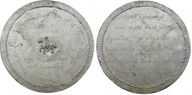 France, Louis Napoleon (1848-1852). Satirical Medal 1850 (68mm, 53.98g). GRANDE REVUE DE LOUIS NAPOLEON A LYON LE 16 AUT 1850 AUX CRIS DE 'VIVE LE PRE...