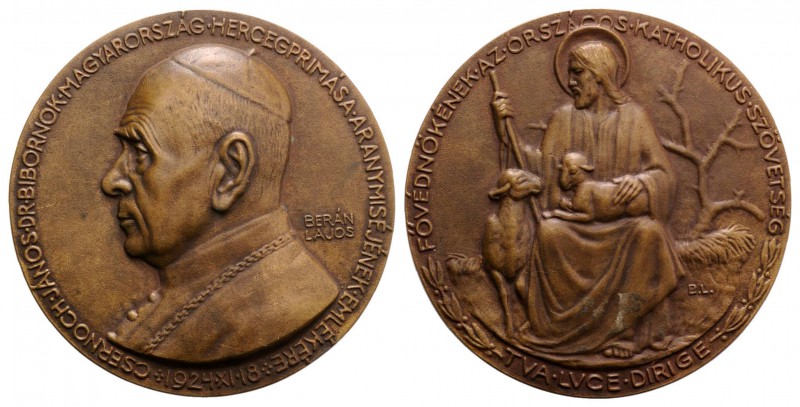 Hungary, Beràn Lajos (Sculptor and artist, 1882-1943). Æ Medal (80mm, 210.00g, 1...