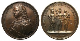 Switzerland, Daniel-François, Compte de Lautrec. Æ Medal 1738 (54mm), by J. Dassier. D F COMES A LAUTREC LEGAT REG PAC GENEV 1738, Bust l. R/ FORTITUD...
