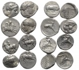 Magna Graecia, lot of 8 AR Nomoi/Staters to be catalog. Lot sold as is, no return