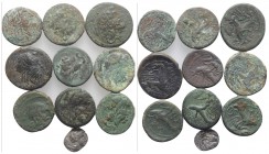 Magna Graecia, Apulia, lot of 10 AR and Æ coins, to be catalog. Lot sold as is, no return