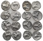Southern Apulia, Tarentum, lot of 8 AR Nomoi, to be catalog. Lot sold as is, no return