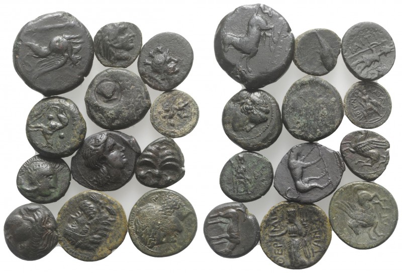 Sicily, lot of 12 Æ Greek coins, to be catalog. Lot sold as is, no return