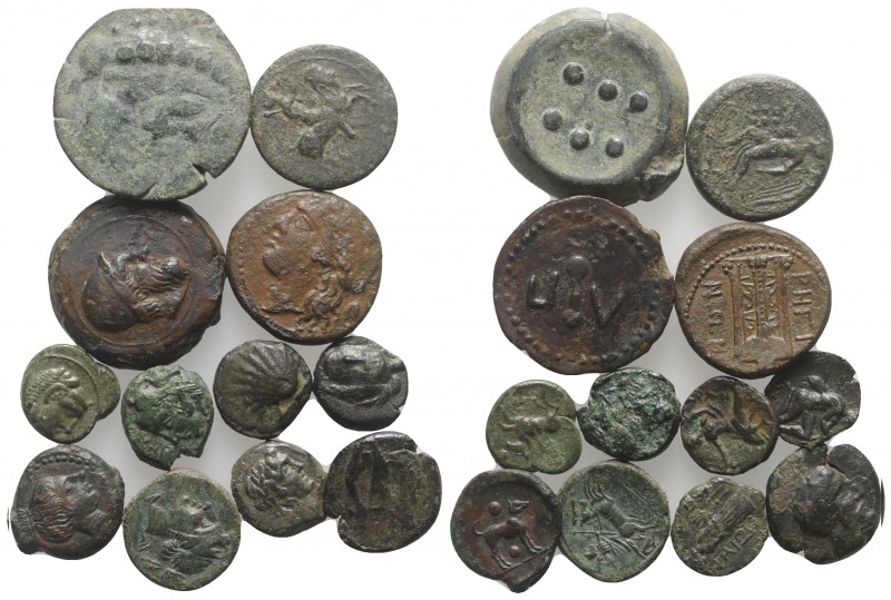 Sicily, lot of 12 Æ Greek coins, to be catalog. Lot sold as is, no return