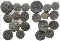 Sicily, lot of 10 Æ Greek coins, to be catalog. Lot sold as is, no return