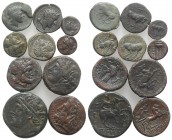 Sicily, lot of 10 Æ Greek coins, to be catalog. Lot sold as is, no return