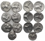 Lot of 7 Greek AR coins, including Tarentum (6 Nomoi) and Macedon, Alexander III (Drachm), to be catalog. Lot sold as is, no return