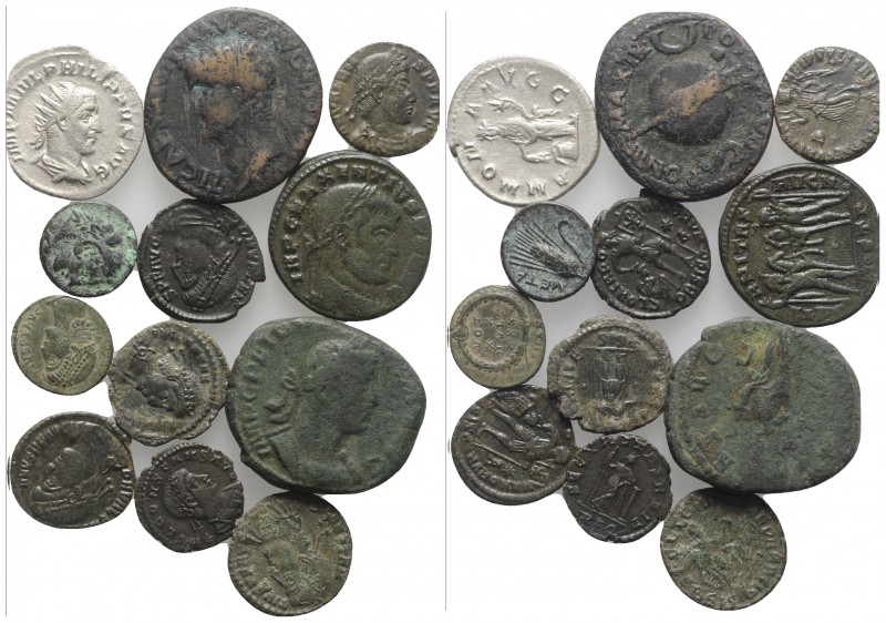 Lot of 12 Greek and Roman AR and Æ coins, to be catalog. Lot sold as is, no retu...