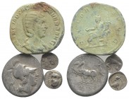Lot of 4 Greek and Roman AR and Æ coins, to be catalog. Lot sold as is, no return