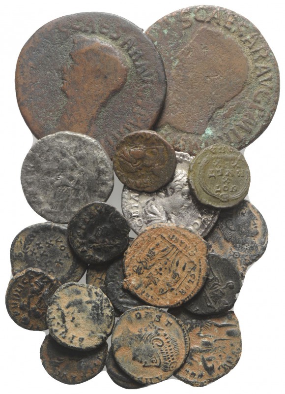 Lot of 20 Roman Imperial AR and Æ coins, to be catalog. Lot sold as is, no retur...