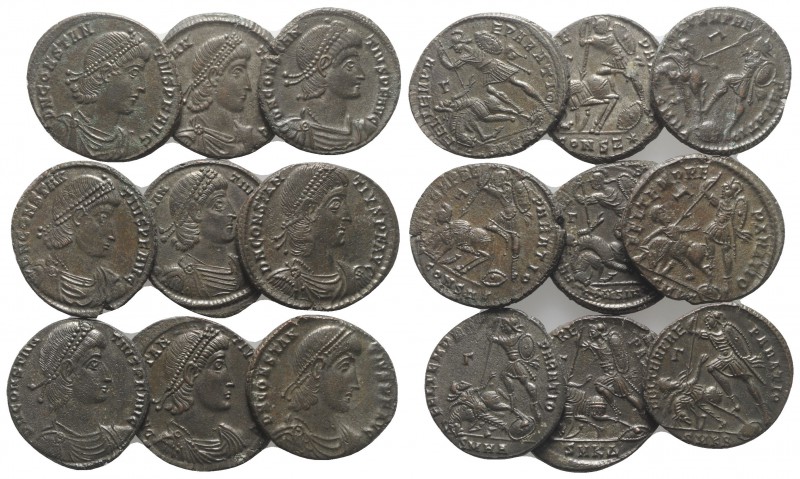 Constantius II (337-361), lot of 9 Æ coins, to be catalog. Lot sold as is, no re...