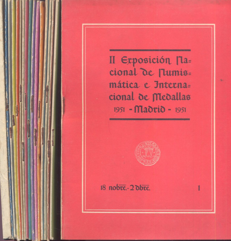 A.A.V.V. Lotto 17 opuscoli II EXPOSICIÓN NACIONAL DE NUMISMÁTICA E INTERNACIONAL...