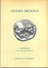 BANK LEU AG. – Auction 33. Zurich, 3 – Mai, 1983. Antike munzen; Romer, Kelten, Griechen. Pp. 75, nn. 456, tavv. 26. Ril. editoriale, buono stato, lis...