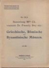 EGGER B. – Katalog XLI. Wien, 18 – November, 1912. Sammlung Mme. CHRISTITCH Vormals Dr. FENERLY BEY. Griechische, romische und Byzantinische munzen. P...