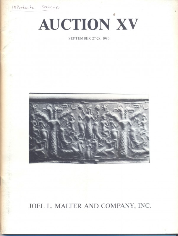 MALTER J. L. – Auction XV. North Hollywood, 26 – September, 1980. Ancient coins,...