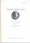 NUMISMATIC ART & ANCIENT COINS. – Catalogue N. 4. Zurich, 17 – April, 1986. Ancient Greek coins. Pp. 46, nn. 325, tavv. 14. Ril. editoriale, buono sta...