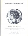 NUMISMATIC FINE ARTS. Winter Mail bid sale, Beverly Hills. Closing date 18 – December, 1987. Featuring selection from the collection of JONATHAN P. RO...