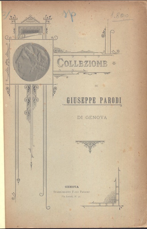 RATTO R. Genova, 31 – Maggio, 1898. Collezione PARODI GIOVANNI. Aes Grave, monet...