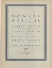 RATTO M. – Miilano, 1949. Listino N III. A prezzi fissi. Monete greche in oro e argento, monete romane in oro, bronzi imperiali, monete italiane e lib...