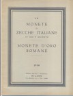 RATTO M. - Milano, 1950. Listino N IV. A prezzi fissi. Monete d’oro romane, monete di zecche italiane in oro, e argento. pp. 6, nn. 135, tavv. 4. Ril....