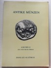Bank Leu, Auktion 33. Antike Munzen. Romer, Kelten, Griechen. Zurich 03 May 1983. Brossura ed. pp. 75, lotti 456, tavv. 26 in b/n. Con lista prezzi di...