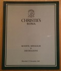 Christie's Roma. Monete Medaglie e Decorazioni. 13 Novembre 1985. Brossura ed., pp. 65, lotti 504, tavv. 12 in b/n e 1 a colori. Buono stato.