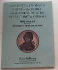 Coin Galleries. Ancient and Modern Coins of the World and the United States. Paper Money and Medals. New York 19 February 2002. Brossura ed. pp. 136, ...