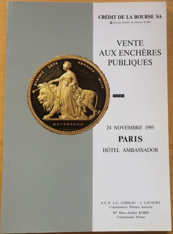 Credit de la Bourse SA. Vente Aux Encheres Publiques. 24 Novembre 1995. Brossura...