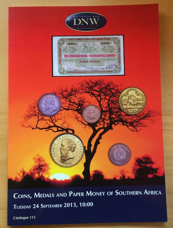 DNW Coins, Medals, and Paper Money of Southern Africa. 24 September 2013. Brossu...