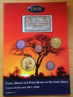 DNW Coins, Medals, and Paper Money of Southern Africa. 24 September 2013. Brossura ed. lotti 325. Ottimo stato
