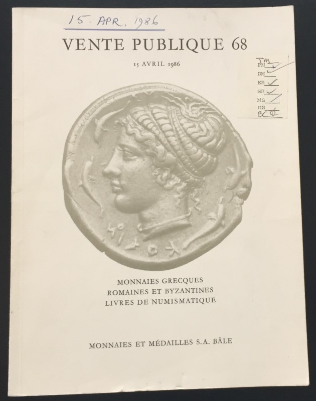 Monnaies et Medailles Vente Publique 68. Monnaies Grecques Romaines et Byzantine...