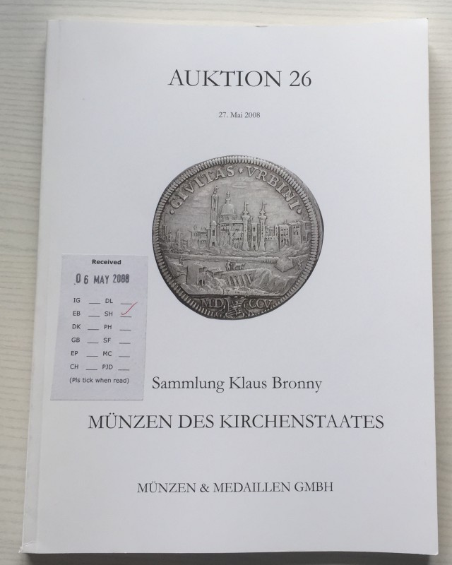 Munzen & Medaillen Auktion 26 Sammlung Klaus Bronny, Munzen des Kirchenstaates. ...